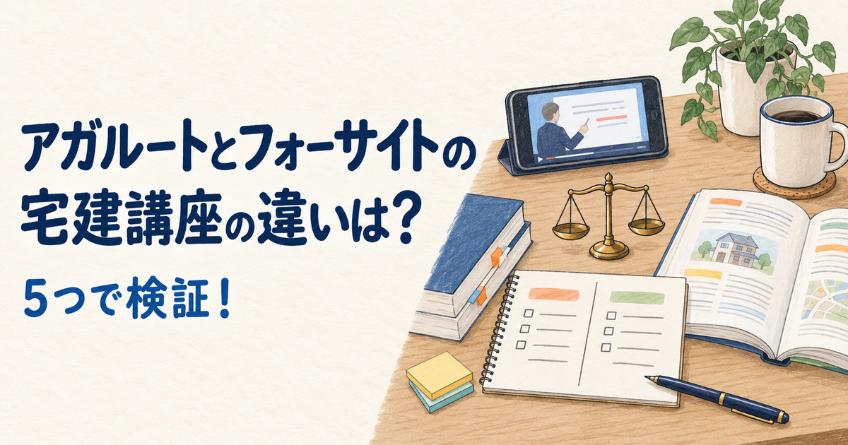 アガルートとフォーサイトの宅建講座の違いは?5つで検証!